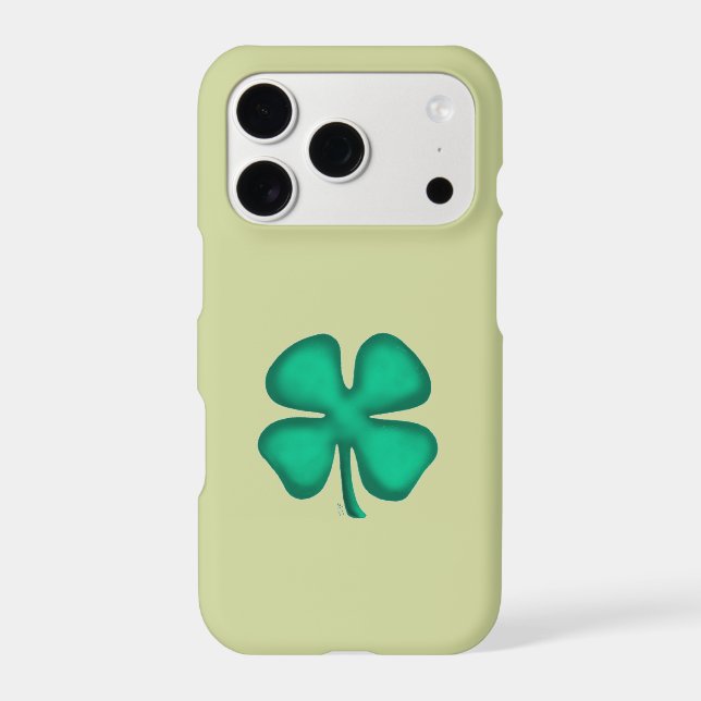 Lucky 4 Leaf Irish Clover green iPhone 17 Pro case (Back)