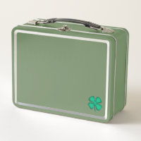  Lucky 4 Leaf Irish Clover green n green lunchbox