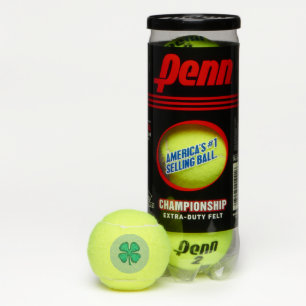 Lucky 4 Leaf Irish Clover green Penn tennis balls