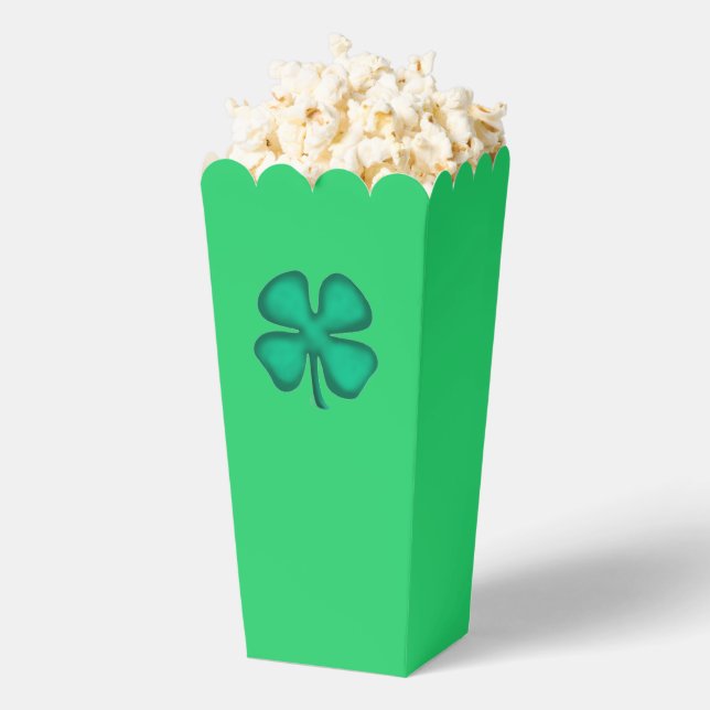 Lucky 4 Leaf Irish Clover green popcorn boxes (Popped)