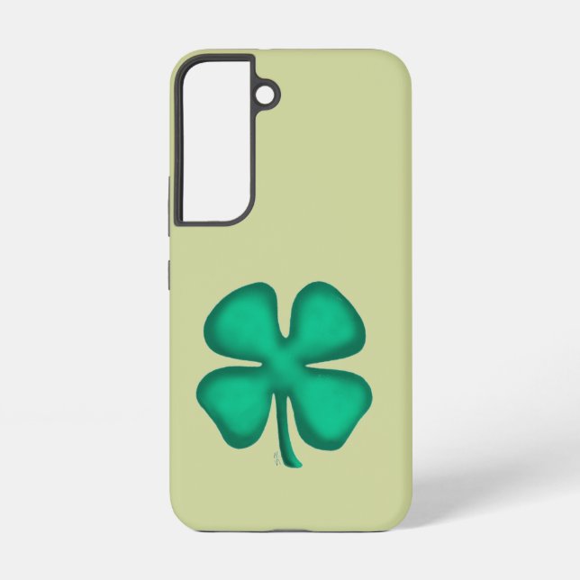 Lucky 4 Leaf Irish Clover green S22 phone case (Back)