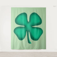 Lucky 4 Leaf Irish Clover green tapestry