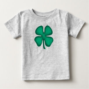 Lucky 4 Leaf Irish Clover grey baby T-shirt