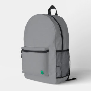 Lucky 4 Leaf Irish Clover grey backpack