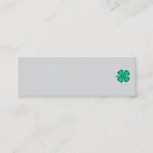 Lucky 4 Leaf Irish Clover grey mini business card