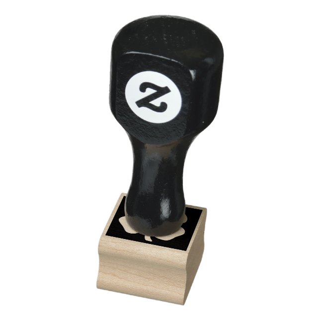 Lucky 4 Leaf Irish Clover inverted sm rubber stamp (Stamp)