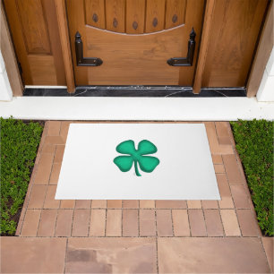 Lucky 4 Leaf Irish Clover large doormat