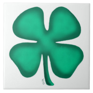 Lucky 4 Leaf Irish Clover large tile