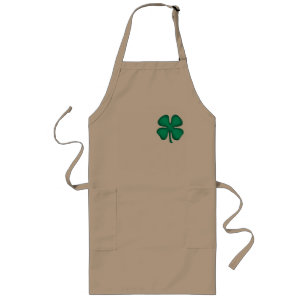 Lucky 4 Leaf Irish Clover long chef apron