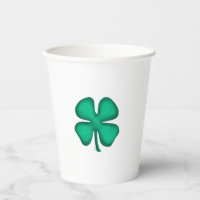 Lucky 4 Leaf Irish Clover paper cups