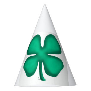 Lucky 4 Leaf Irish Clover party hats large clover