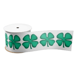 Lucky 4 Leaf Irish Clover ribbon spool Satin Ribbon