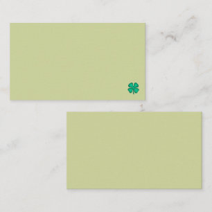 Lucky 4 Leaf Irish Clover sm green business card