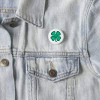 Lucky 4 Leaf Irish Clover small button