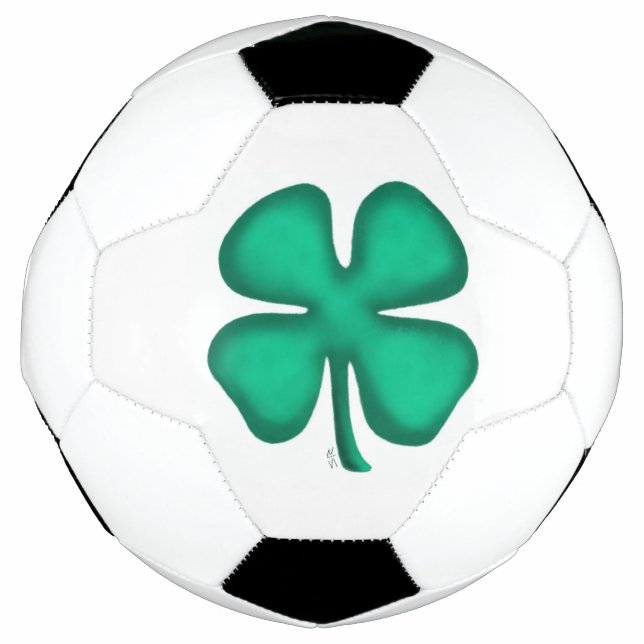 Lucky 4 Leaf Irish Clover soccer ball (Front)