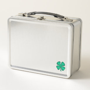  Lucky 4 Leaf Irish Clover stainless stl lunchbox