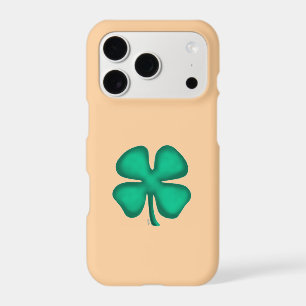 Lucky 4 Leaf Irish Clover tan iPhone 17 Pro case