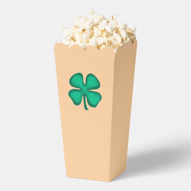 Lucky 4 Leaf Irish Clover tan popcorn boxes (Popped)
