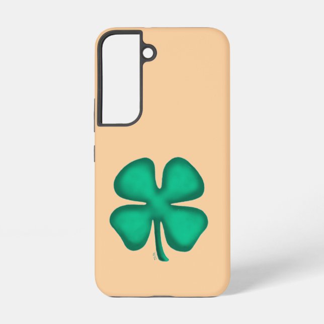 Lucky 4 Leaf Irish Clover tan S22 phone case (Back)