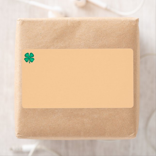 Lucky 4 Leaf Irish Clover tan shipping labels (Insitu)