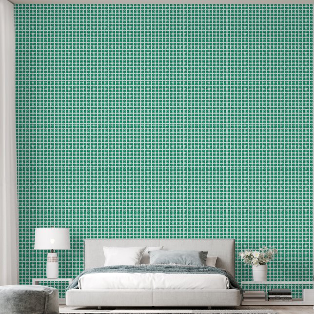 Lucky 4 Leaf Irish Clover textured vinyl wallpaper (Bedroom)