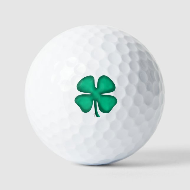 Lucky 4 Leaf Irish Clover value golf balls (Front)