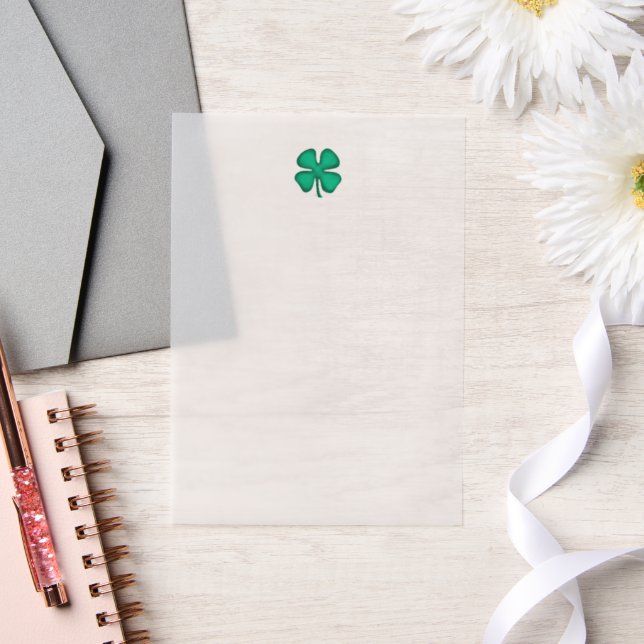 Lucky 4 Leaf Irish Clover vellum papers Invitations (Wedding)