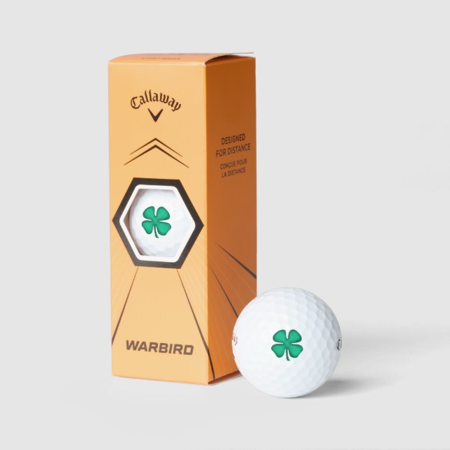 Lucky 4 Leaf Irish Clover Warbird golf balls (Packaging)