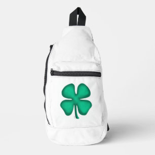 Lucky 4 Leaf Irish Clover white backpack