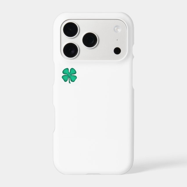 Lucky 4 Leaf Irish Clover white iPhone 17 Pro case (Back)