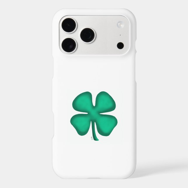 Lucky 4 Leaf Irish Clover white iPhone 17 Pro Max (Back)