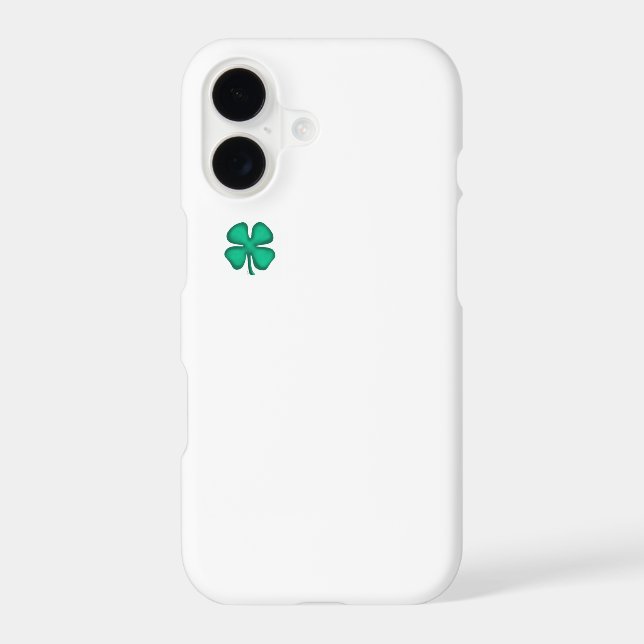 Lucky 4 Leaf Irish Clover white iPhone 17 S case (Back)