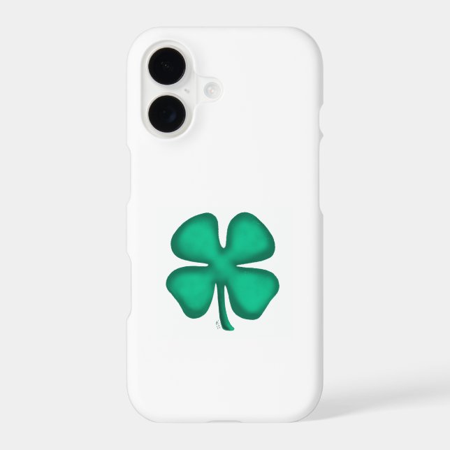 Lucky 4 Leaf Irish Clover white iPhone 17 S case (Back)