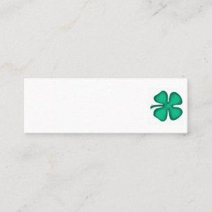 Lucky 4 Leaf Irish Clover white mini business card