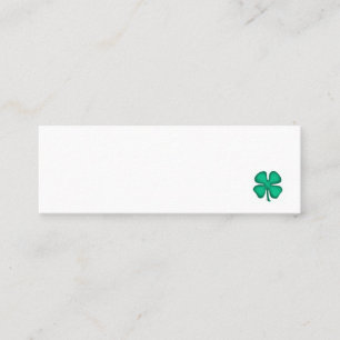 Lucky 4 Leaf Irish Clover white mini business card