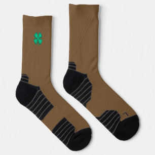 Lucky 4 Leaf Irish Clover white performance socks
