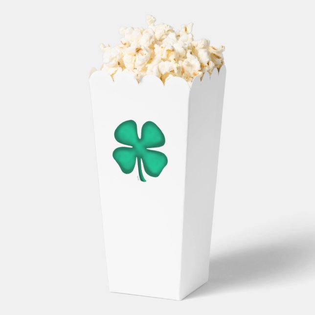 Lucky 4 Leaf Irish Clover white popcorn boxes (Popped)