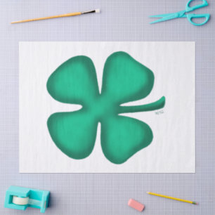 Lucky 4 Leaf Irish Clover white tissue paper