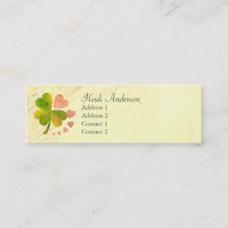 Lucky 4 Leaf Love Clover Skinny Card