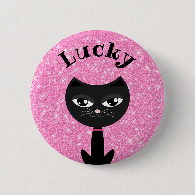 Lucky 6 Cm Round Badge (Front)