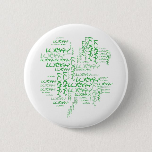 Lucky 6 Cm Round Badge (Front)