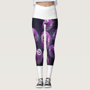 Lucky 8 Ball Glitter Splash Leggings 🎱✨