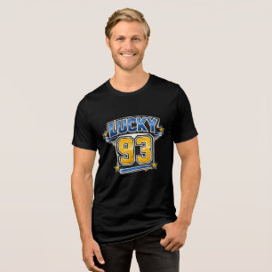 Lucky 93 Retro Sports Number T-Shirt Vintage Luc Tri-Blend Shirt