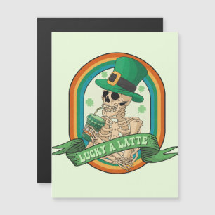 Lucky A Latte - Skeleton, Coffee and Clovers