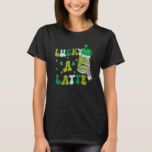Lucky A Latte St Patricks Day Retro Skeleton Hand T-Shirt