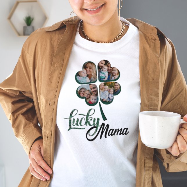 Lucky Add Your Own Photo 4 leaf clover St Patricks T-Shirt (Creator Uploaded)
