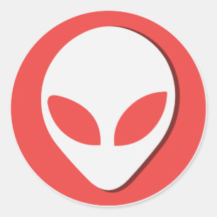 Lucky Alien (Red) Classic Round Sticker