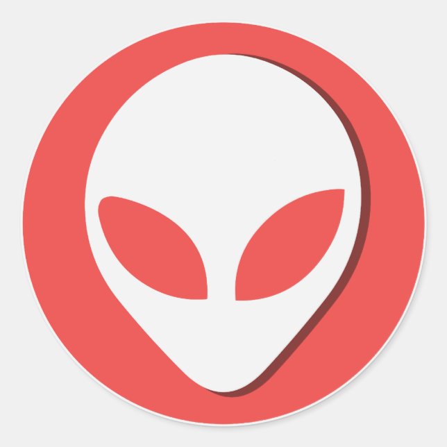 Lucky Alien (Red) Classic Round Sticker (Front)