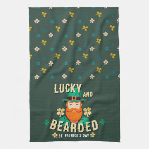 Lucky and Bearded St. Patrick’s Day Leprechaun Tea Towel