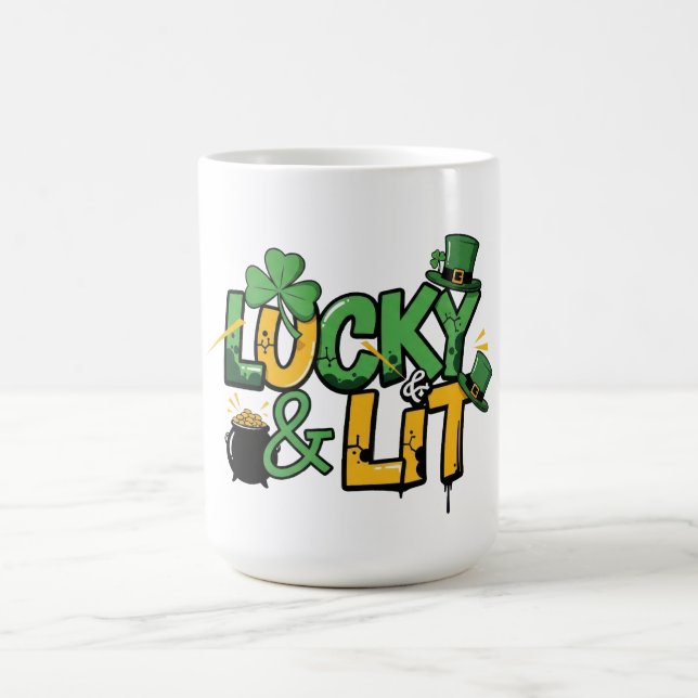 Lucky and Lit St. Patrick's Day Coffee Mug (Center)